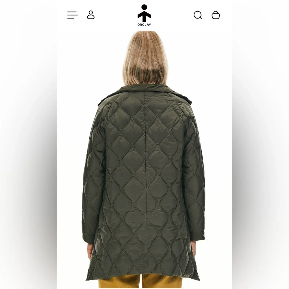 Oversized Quilted Lightweight Down Puffer Jacket - Picture 4 of 8
